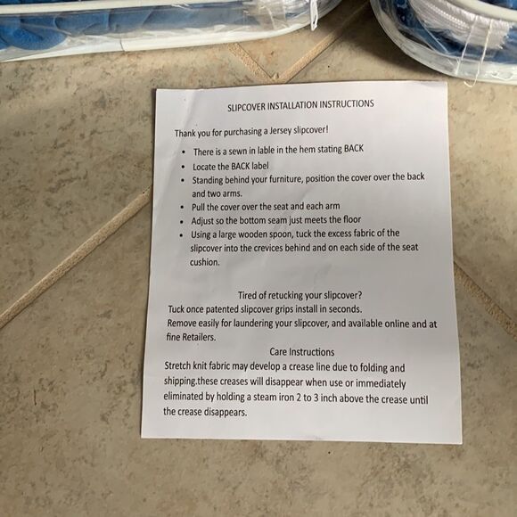 Chair slipcover in cobalt blue.  CHAIR COVER ONLY - Picture 4 of 8